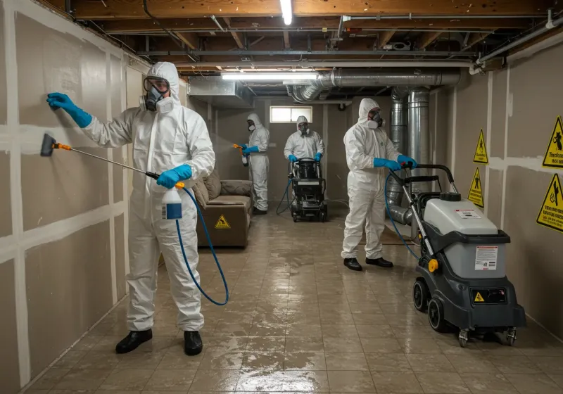 Basement Moisture Removal and Structural Drying process in Saint Joseph, MN